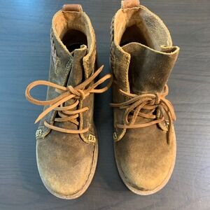 Born Handcrafted Footwear Suede Lace Up Ankle Boots Women Brown Size 6.5